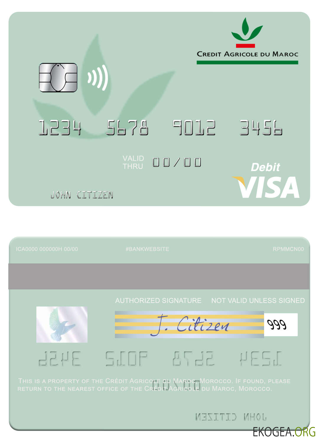 Maroc Carte de débit visa Crédit Agricole du Maroc